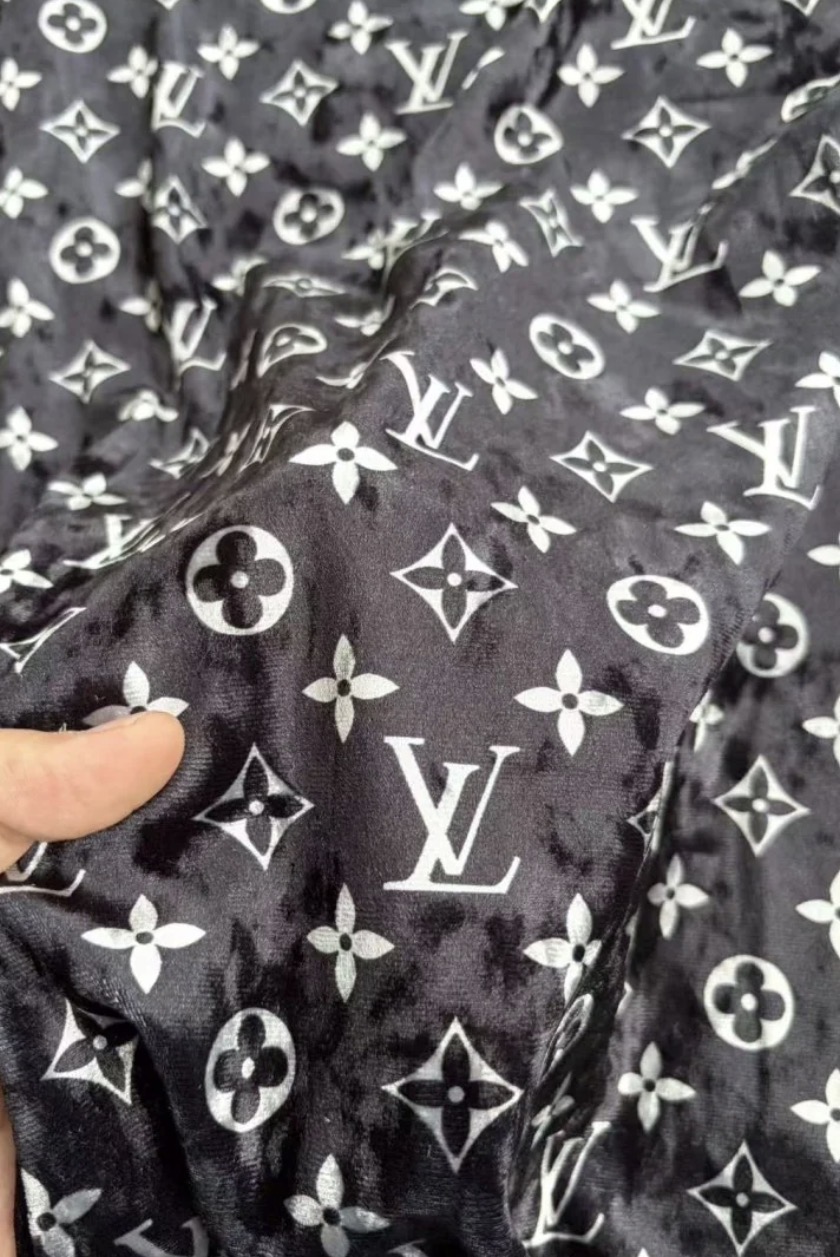 Black & white LV monogram fabric