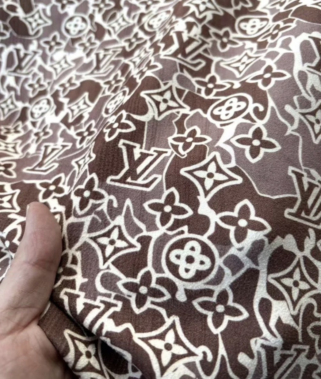 Brown & white LV fabric